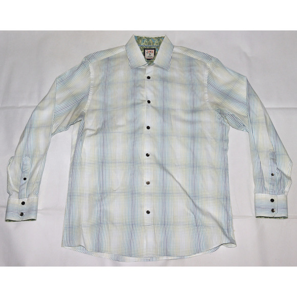 J. Garcia Men's Long Sleeve Button Front Flip Cuff‎ Shirt Size Medium - Picture 3 of 9